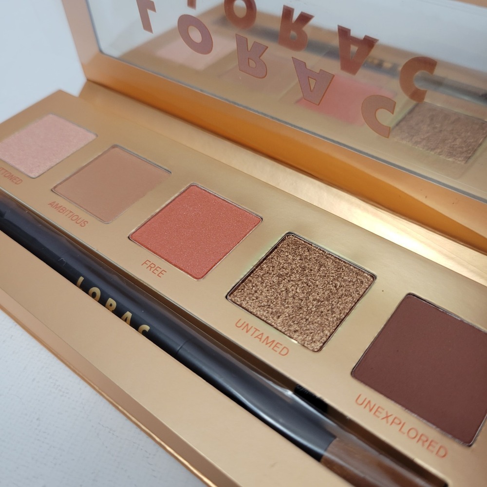NEW No Box Lorac Unzipped‎ BRAZEN Eyeshadow Palette 5 Shades + Brush Mirror